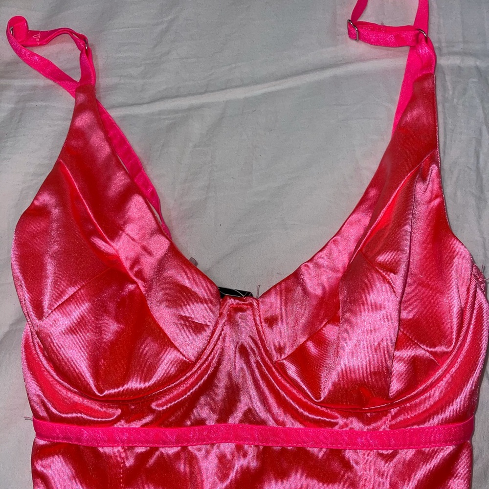Pink Highlighter Rave/ Party Bodysuit
